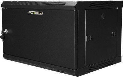 Серверный настенный шкаф 19" 9U 600х450х501 GYDERS GDR-96045BM, металлическая дверь черный