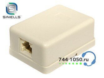 Розетка телефонная настенная, 1 порт RJ-12 (6P4C) SINELLS SNL-64121